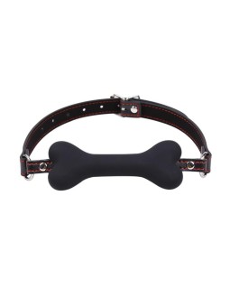 Mordaza Forma de Hueso Silicona 12 cm Negro 2