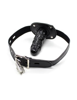 Mordaza con Candado y Forma de Pene 10 cm Grande Negro 2