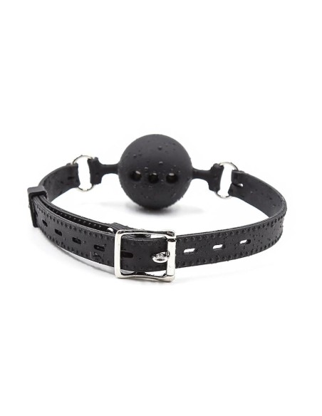 Mordaza de Bola Transpirable Silicona 4 cm Talla S Negro Mordaza de Bola Transpirable Silicona 4 cm Talla S Negro