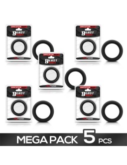 Pack de 5 Anillo Pene Silicona Solida 45 cm
