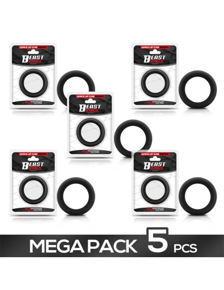 Pack de 5 Anillo Pene Silicona Solida 45 cm