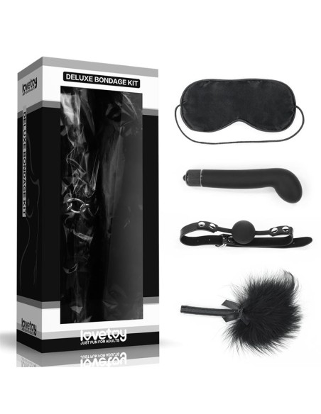 Kit Bondage Deluxe con Vibrador Negro Kit Bondage Deluxe con Vibrador Negro