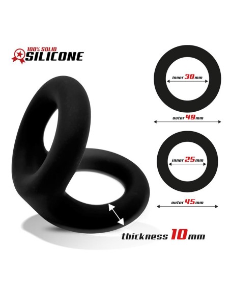 Anillo Doble para el Pene Silicona Solida 25 3 cm Anillo Doble para el Pene Silicona Solida 25 3 cm