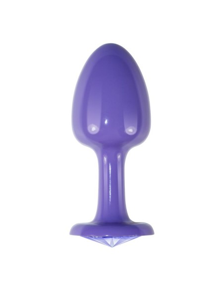 Plug Anal de Metal Purpura Rosebud con Joya Azul Plug Anal de Metal Purpura Rosebud con Joya Azul