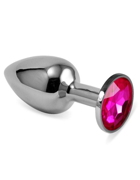 Plug Anal Plateado Rosebud Classic con Joya Fuchsia Talla S Plug Anal Plateado Rosebud Classic con Joya Fuchsia Talla S