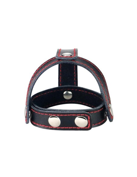 Anillo de Pene y Testiculos Cuero Negro