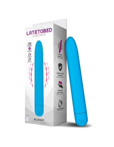 Bluesky Vibrador 10 Funciones 185 cm USB Azul Mate Bluesky Vibrador 10 Funciones 185 cm USB Azul Mate