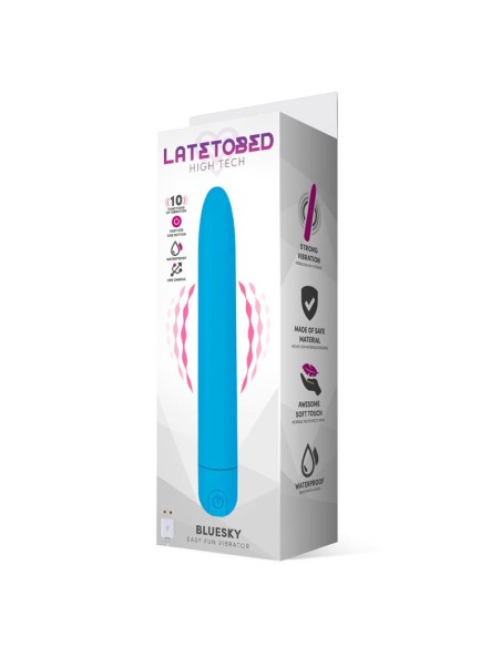 Bluesky Vibrador 10 Funciones 185 cm USB Azul Mate Bluesky Vibrador 10 Funciones 185 cm USB Azul Mate