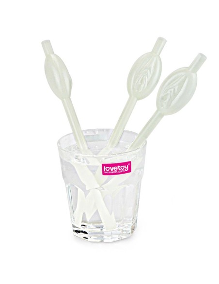 Pajita de Vagina Brilla en la Oscuridad Pack de 9