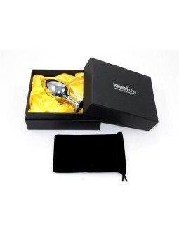 Plug Anal de Metal Rosebud Classic con Joya Azul Oscuro Talla L 2