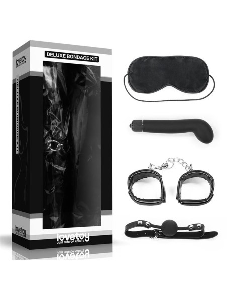 Kit Bondage Deluxe con Vibrador Negro Kit Bondage Deluxe con Vibrador Negro