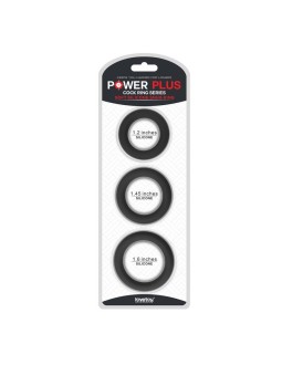 Pack de 3 Anillos para el Pene Power Plus Negro 2
