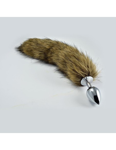 Plug Anal de Metal con Cola Marron Talla S