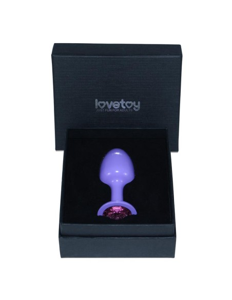 Plug Anal de Metal Purpura Rosebud con Joya Rosa Plug Anal de Metal Purpura Rosebud con Joya Rosa