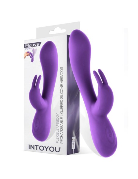 Mauve Vibrador Unibody Silicona Liquida USB Purpura