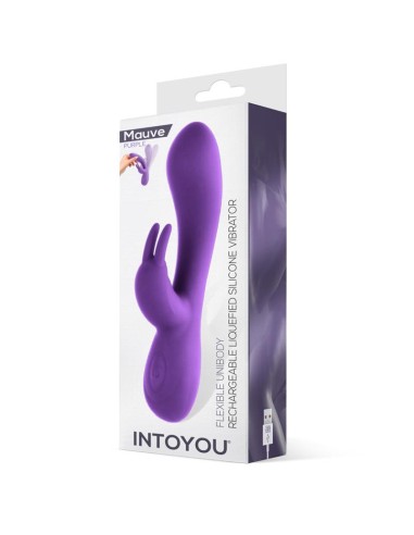 Mauve Vibrador Unibody Silicona Liquida USB Purpura