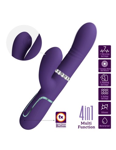 Mariana Vibrador 4 en 1 Silicona Morado