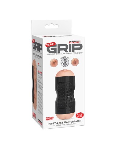Pipedream Extreme Toyz Masturbador Tight Grip Pussy Ass Color Negro