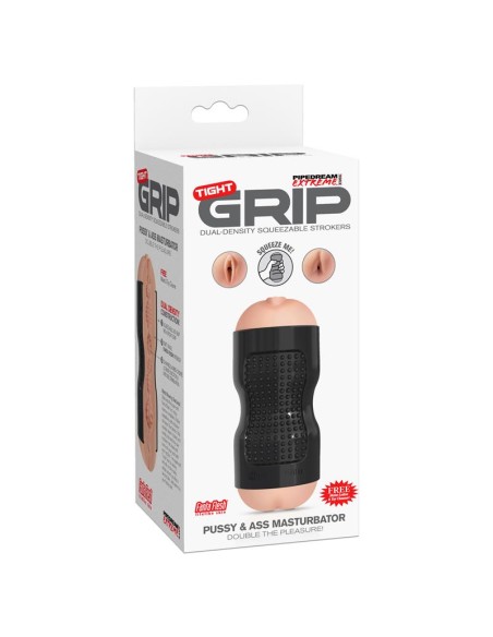 Pipedream Extreme Toyz Masturbador Tight Grip Pussy Ass Color Negro