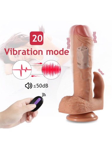 Austin Dildo con 10 Modos de Vibracion y Estimulador de Clitoris