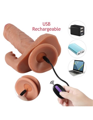 Austin Dildo con 10 Modos de Vibracion y Estimulador de Clitoris