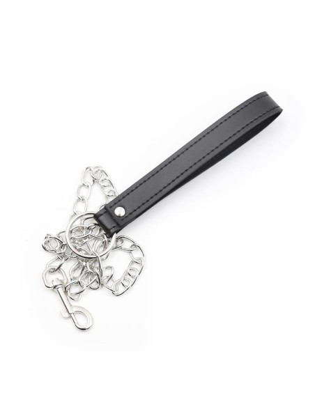 Collar con Correa de Metal Negro