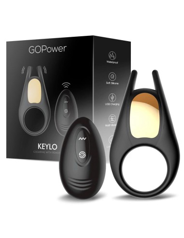 Keylo Anillo para el Pene con Control Remoto y Luces Led USB Silicona