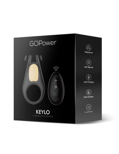 Keylo Anillo para el Pene con Control Remoto y Luces Led USB Silicona