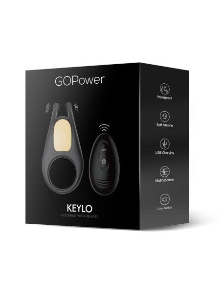 Keylo Anillo para el Pene con Control Remoto y Luces Led USB Silicona