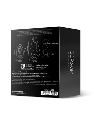 Keylo Anillo para el Pene con Control Remoto y Luces Led USB Silicona