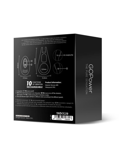 Keylo Anillo para el Pene con Control Remoto y Luces Led USB Silicona
