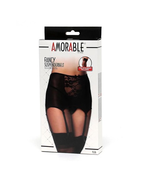 Liguero Ancho con Tanga Negros Liguero Ancho con Tanga Negros