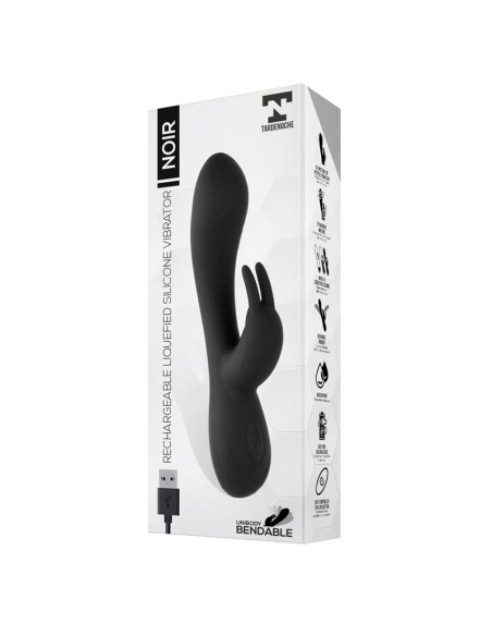 Noir Vibrador Silicona Liquida Inyectada 2 Motores USB