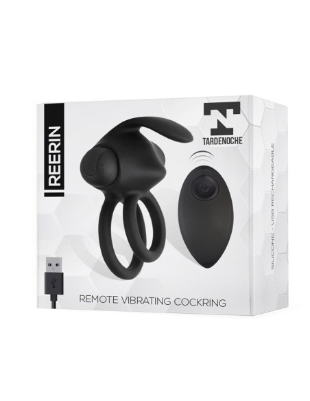 Reerin Anillo Vibrador USB Dual Control Remoto USB Silicona