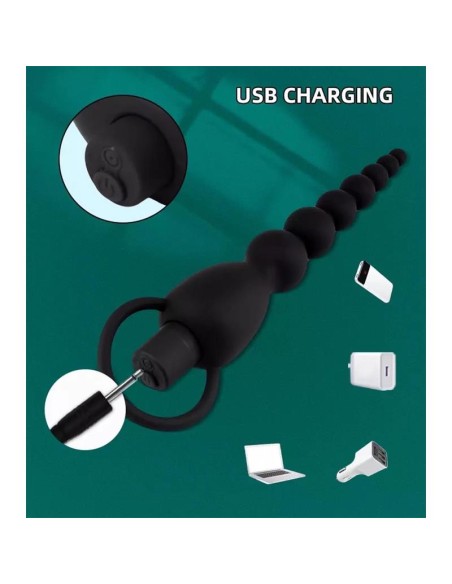 Marbe Cadena Anal con Vibracion USB Silicona Marbe Cadena Anal con Vibracion USB Silicona