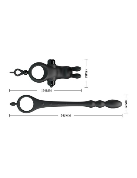 Anillo Vibrador con Cadena Anal Desmontable Anillo Vibrador con Cadena Anal Desmontable