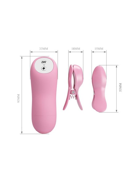 Pinza para Pezones con Vibracion y Electro Shock