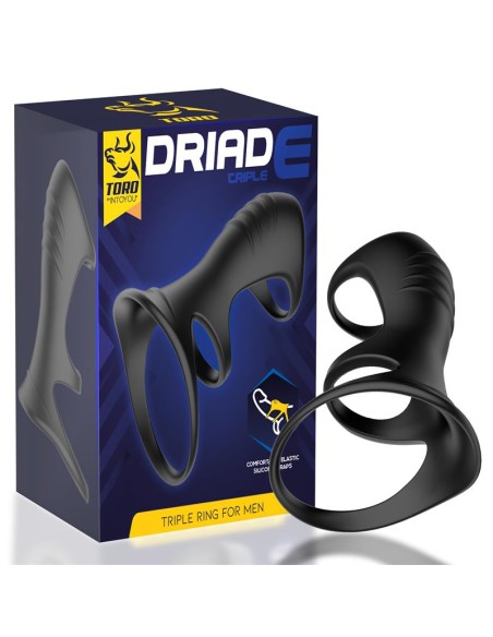 Driade Anillo Triple para Hombre Silicona Driade Anillo Triple para Hombre Silicona