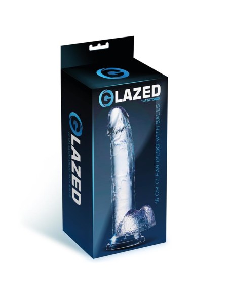 Dildo Realista con Testiculos Material Cristalino 18 cm Dildo Realista con Testiculos Material Cristalino 18 cm