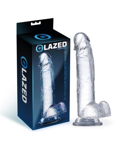 Dildo Realista con Testiculos Material Cristalino 22 cm Dildo Realista con Testiculos Material Cristalino 22 cm