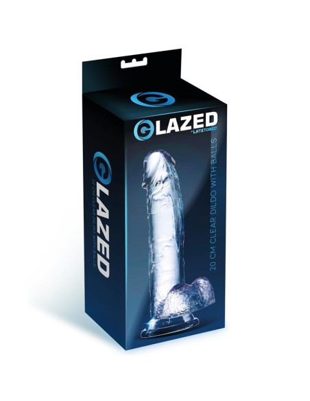 Dildo Realista con Testiculos Material Cristalino 20 cm Dildo Realista con Testiculos Material Cristalino 20 cm