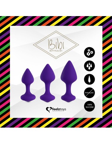 Bibi Set de 3 Plugs Anales Púrpura|A Placer