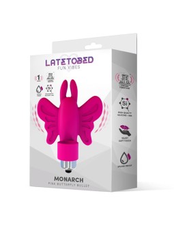 Monarch Bala Vibradora Mariposa Silicona Rosa 2