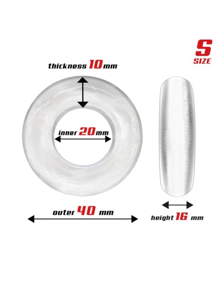 Set 3 Anillo para el Pene Flexible Transparentes