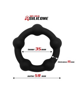 Anillo para el Pene Silicona Solida 35 cm Negro 2