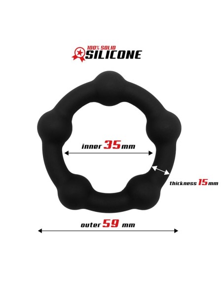 Anillo para el Pene Silicona Solida 35 cm Negro