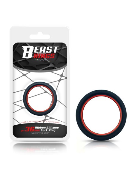 Anillo para el Pene 100 Silicona Solida 36 cm Rojo y Negro