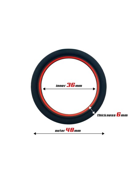 Anillo para el Pene 100 Silicona Solida 36 cm Rojo y Negro