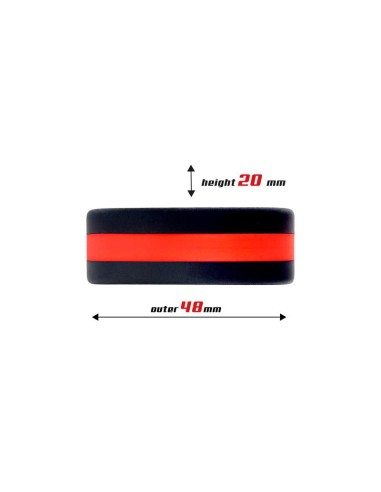 Anillo para el Pene 100 Silicona Solida 36 cm Rojo y Negro