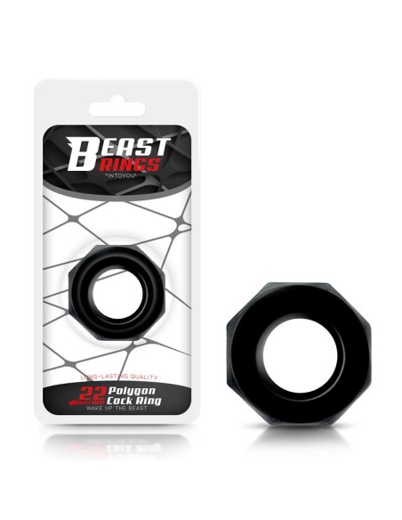 Anillo para el Pene Poligonal Super Flexible 22 cm Negro Anillo para el Pene Poligonal Super Flexible 22 cm Negro